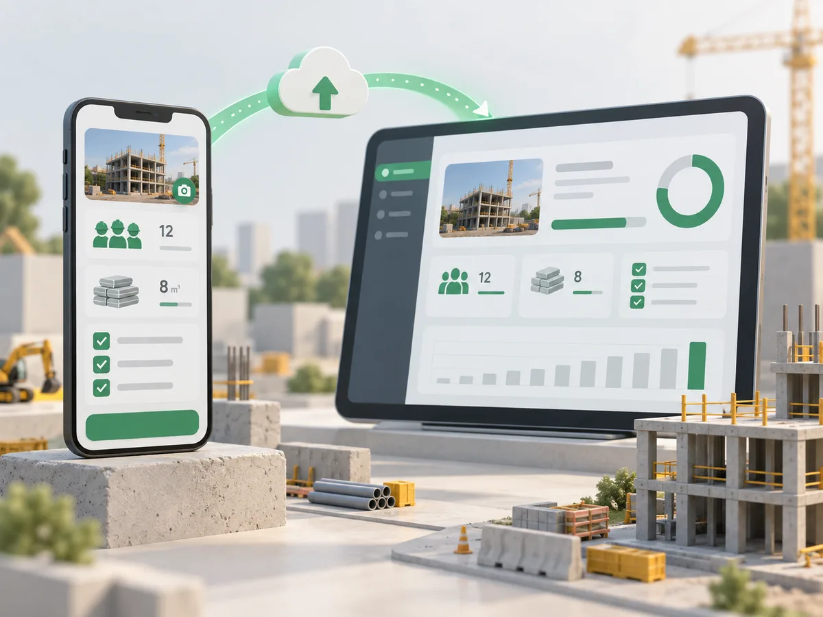 Log daily progress straight from the field